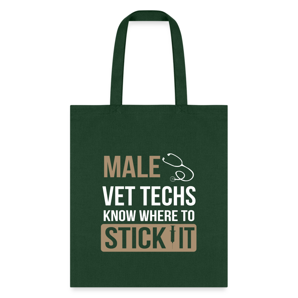 Male Vet Techs know where to Tote Bag-Tote Bag | Q-Tees Q800-I love Veterinary