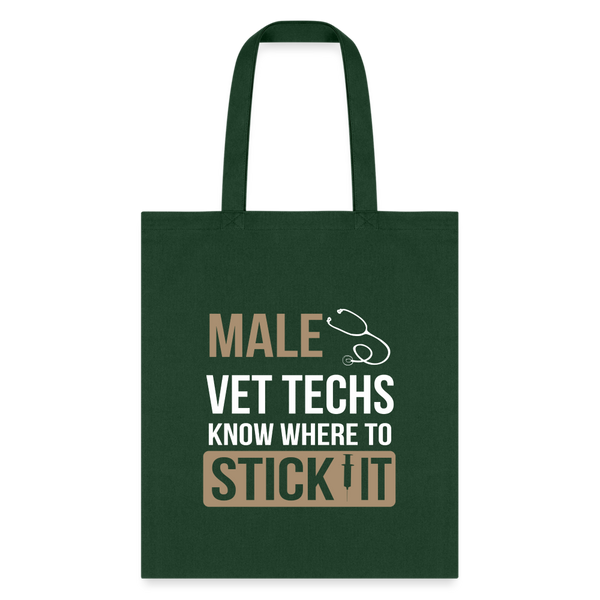 Male Vet Techs know where to Tote Bag-Tote Bag | Q-Tees Q800-I love Veterinary