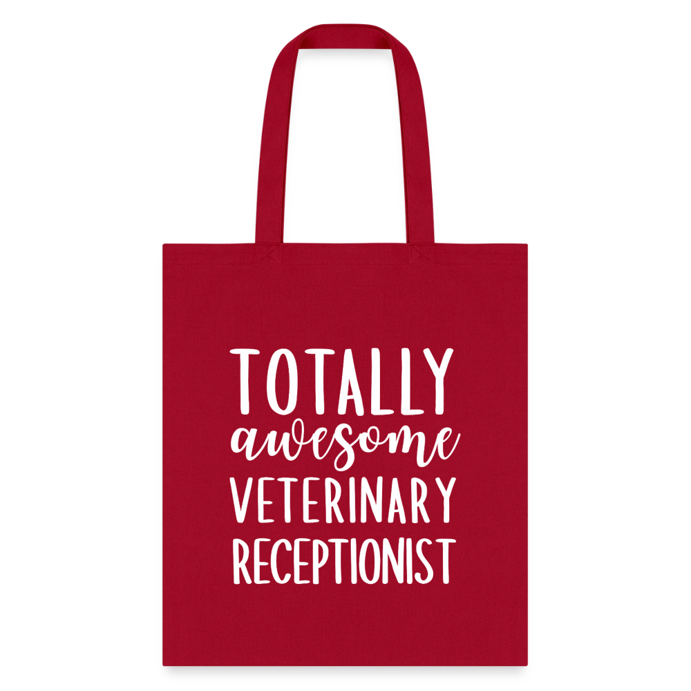 Totally awesome veterinary receptionist Cotton Tote Bag-Tote Bag | Q-Tees Q800-I love Veterinary