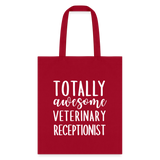 Totally awesome veterinary receptionist Cotton Tote Bag-Tote Bag | Q-Tees Q800-I love Veterinary
