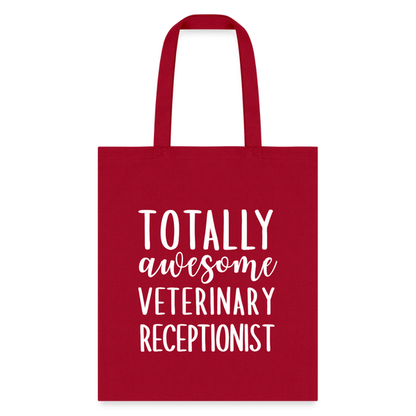 Totally awesome veterinary receptionist Cotton Tote Bag-Tote Bag | Q-Tees Q800-I love Veterinary