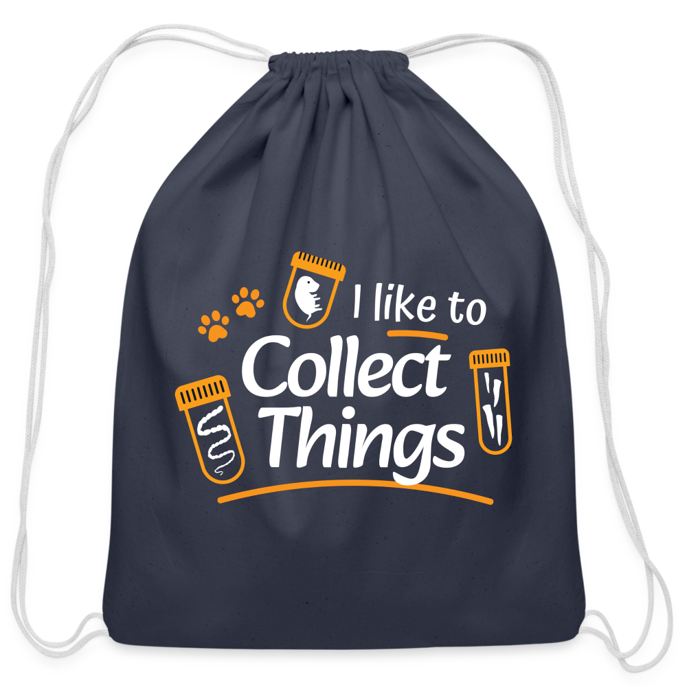 I like to collect things Drawstring Bag-Cotton Drawstring Bag | Q-Tees Q4500-I love Veterinary