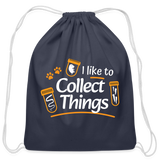 I like to collect things Drawstring Bag-Cotton Drawstring Bag | Q-Tees Q4500-I love Veterinary