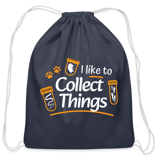 I like to collect things Drawstring Bag-Cotton Drawstring Bag | Q-Tees Q4500-I love Veterinary