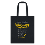 Veterinary Receptionist checklist Cotton Tote Bag-Tote Bag | Q-Tees Q800-I love Veterinary