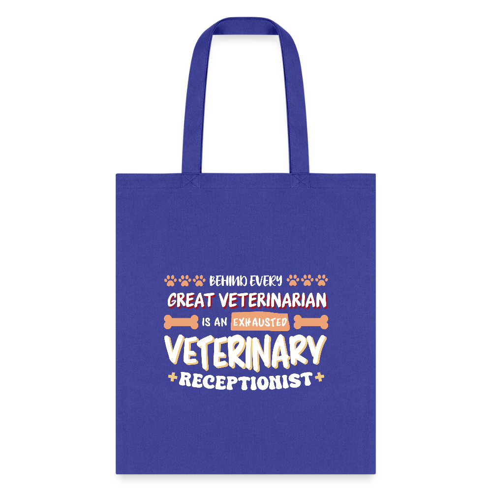 Exhausted veterinary receptionist Cotton Tote Bag-Tote Bag | Q-Tees Q800-I love Veterinary