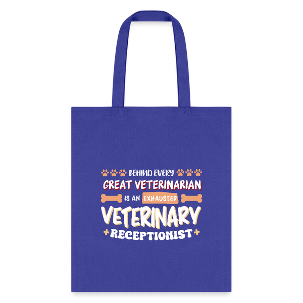 Exhausted veterinary receptionist Cotton Tote Bag-Tote Bag | Q-Tees Q800-I love Veterinary