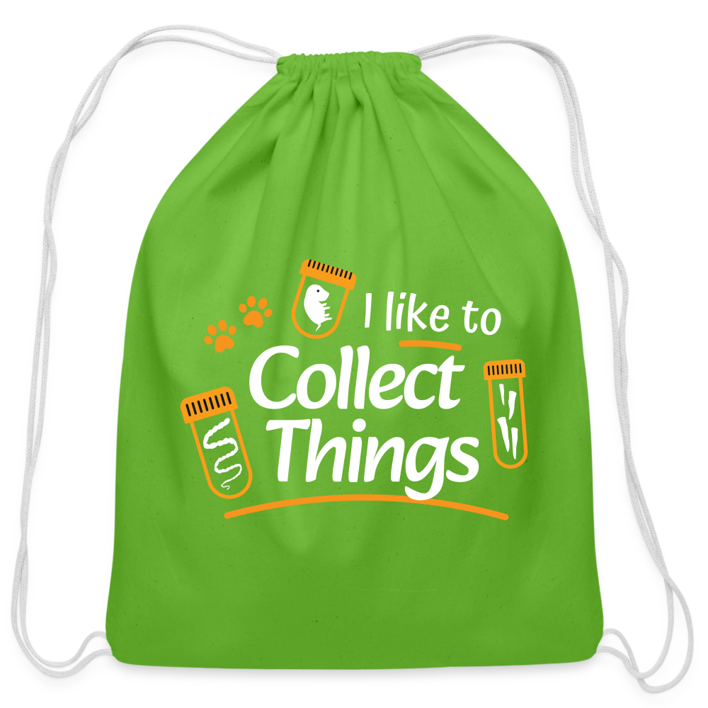 I like to collect things Drawstring Bag-Cotton Drawstring Bag | Q-Tees Q4500-I love Veterinary