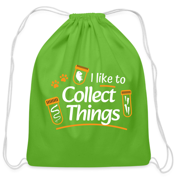 I like to collect things Drawstring Bag-Cotton Drawstring Bag | Q-Tees Q4500-I love Veterinary