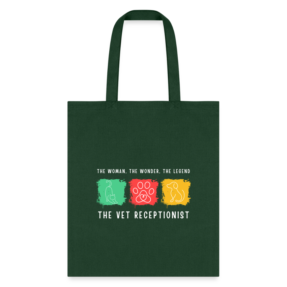 The woman, the wonder, the legend - the Vet Receptionist Tote Bag-Tote Bag | Q-Tees Q800-I love Veterinary
