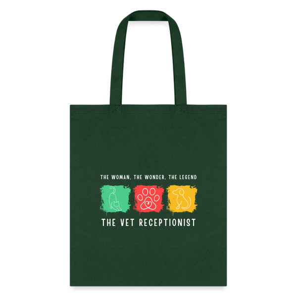The woman, the wonder, the legend - the Vet Receptionist Tote Bag-Tote Bag | Q-Tees Q800-I love Veterinary