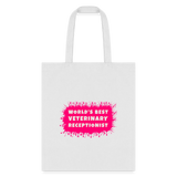 World's best veterinary receptionist color splash Tote Bag-Tote Bag | Q-Tees Q800-I love Veterinary
