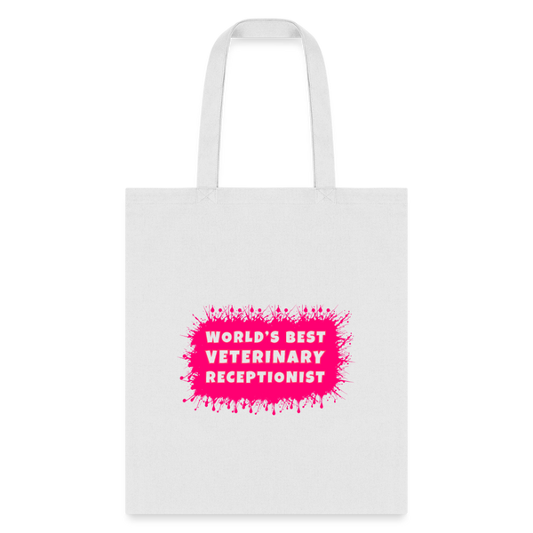 World's best veterinary receptionist color splash Tote Bag-Tote Bag | Q-Tees Q800-I love Veterinary