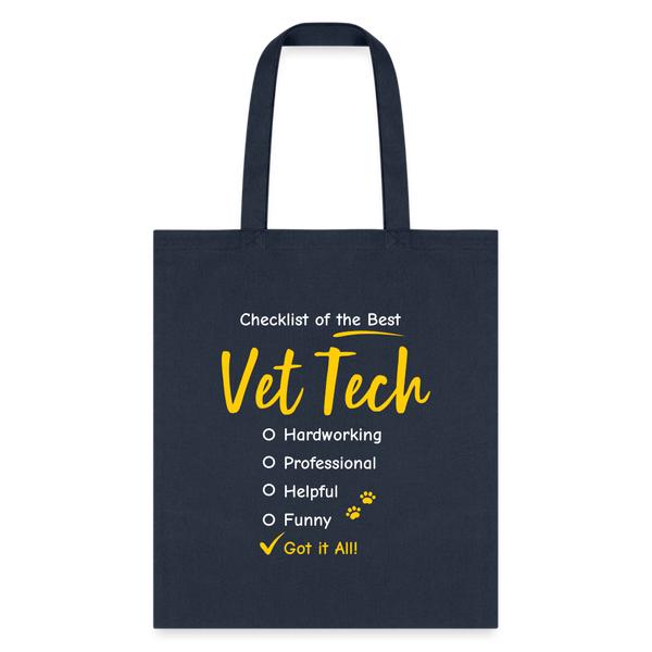 Checklist of the best Vet Tech Tote Bag-Tote Bag | Q-Tees Q800-I love Veterinary