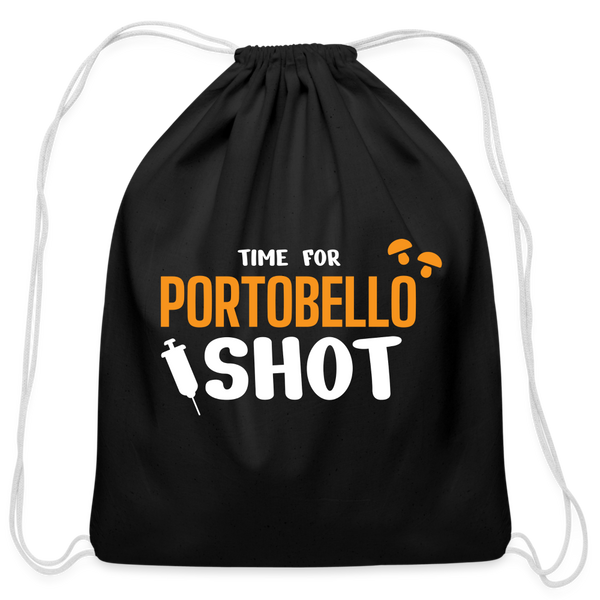 Time for Portobello shot Drawstring Bag-Cotton Drawstring Bag | Q-Tees Q4500-I love Veterinary