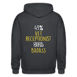 49% vet receptionist 51% Badass Unisex Zip Hoodie-Heavy Blend Adult Zip Hoodie | Gildan G18600-I love Veterinary