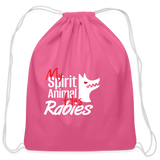 My spirit animal has rabies Drawstring Bag-Cotton Drawstring Bag | Q-Tees Q4500-I love Veterinary