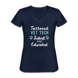 Vet Tech Inked and Educated Women's V-Neck T-Shirt-Women's V-Neck T-Shirt | Fruit of the Loom L39VR-I love Veterinary