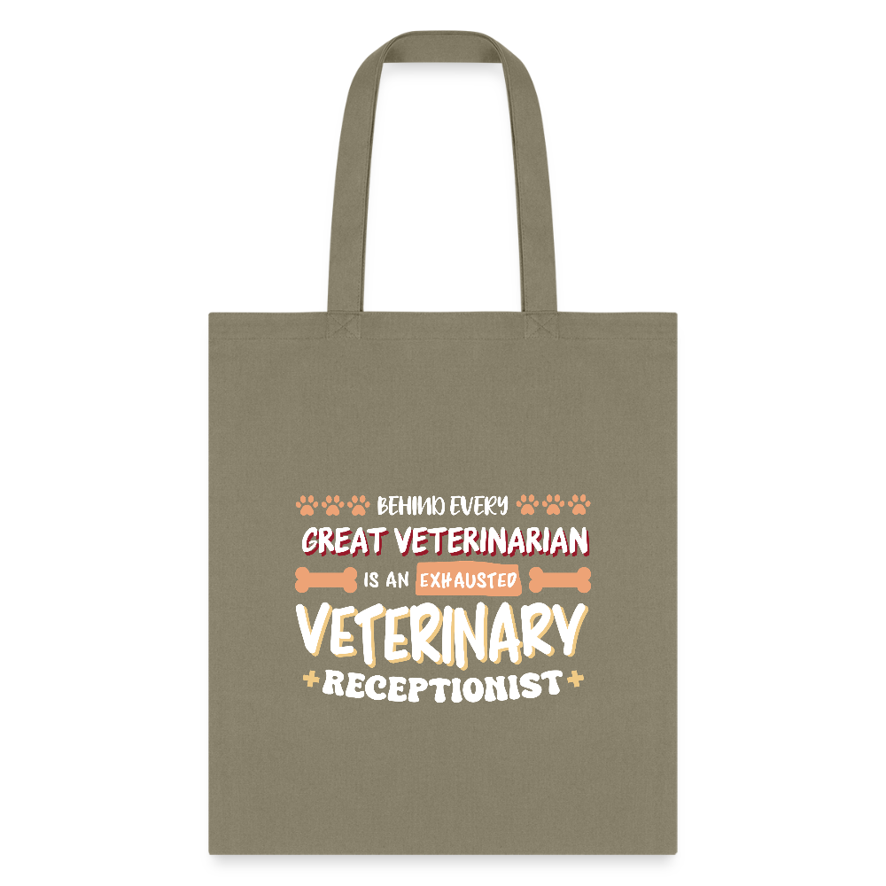 Exhausted veterinary receptionist Cotton Tote Bag-Tote Bag | Q-Tees Q800-I love Veterinary