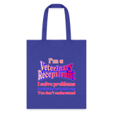 I'm a vet receptionist, I solve problems 2 Tote Bag-Tote Bag | Q-Tees Q800-I love Veterinary