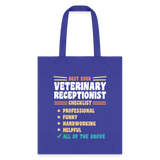 Veterinary Receptionist Best Ever Cotton Tote Bag-Tote Bag | Q-Tees Q800-I love Veterinary