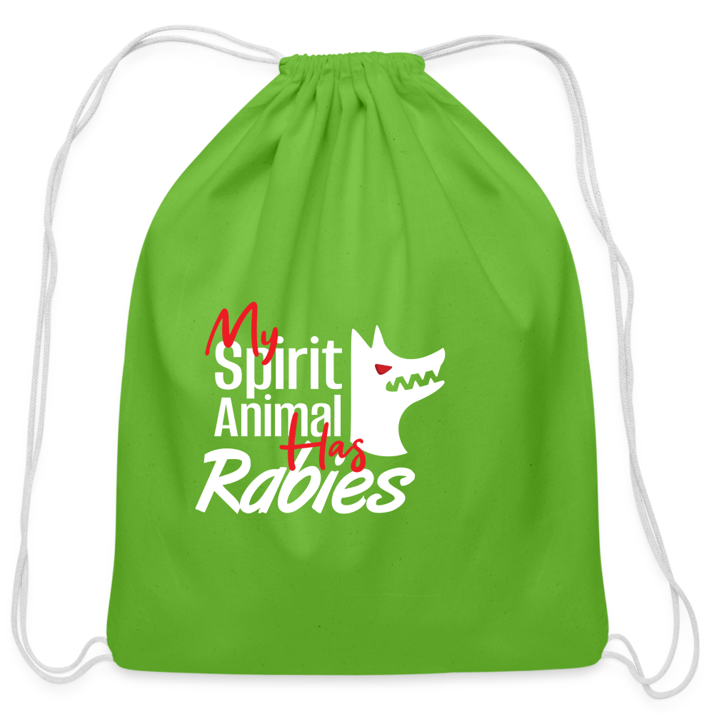 My spirit animal has rabies Drawstring Bag-Cotton Drawstring Bag | Q-Tees Q4500-I love Veterinary