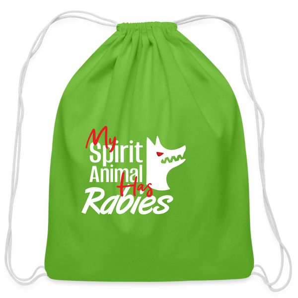 My spirit animal has rabies Drawstring Bag-Cotton Drawstring Bag | Q-Tees Q4500-I love Veterinary