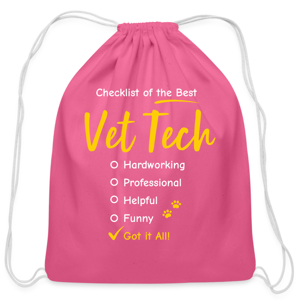 Checklist of the best Vet Tech Drawstring Bag-Cotton Drawstring Bag | Q-Tees Q4500-I love Veterinary