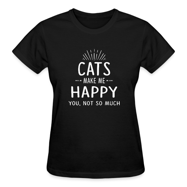 Cats make me happy Gildan Ultra Cotton Ladies T-Shirt-Ultra Cotton Ladies T-Shirt | Gildan G200L-I love Veterinary