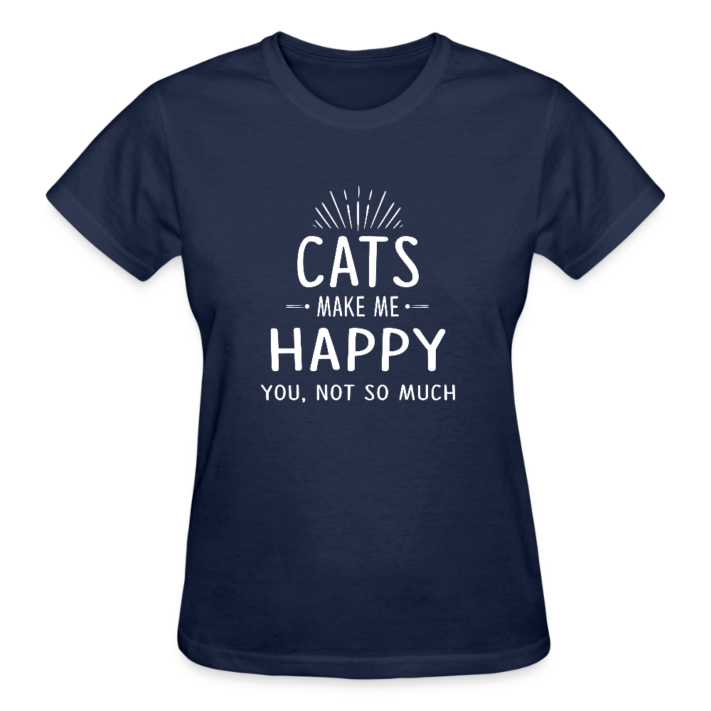 Cats make me happy Gildan Ultra Cotton Ladies T-Shirt-Ultra Cotton Ladies T-Shirt | Gildan G200L-I love Veterinary