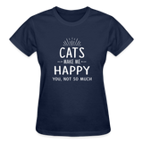 Cats make me happy Gildan Ultra Cotton Ladies T-Shirt-Ultra Cotton Ladies T-Shirt | Gildan G200L-I love Veterinary