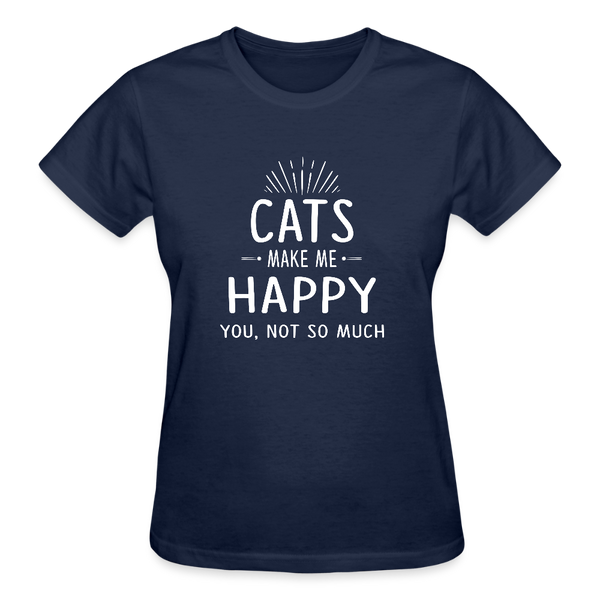 Cats make me happy Gildan Ultra Cotton Ladies T-Shirt-Ultra Cotton Ladies T-Shirt | Gildan G200L-I love Veterinary