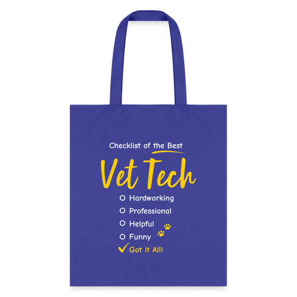 Checklist of the best Vet Tech Tote Bag-Tote Bag | Q-Tees Q800-I love Veterinary