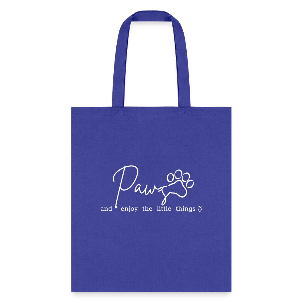 Paws and enjoy the little things Cotton Tote Bag-Tote Bag | Q-Tees Q800-I love Veterinary