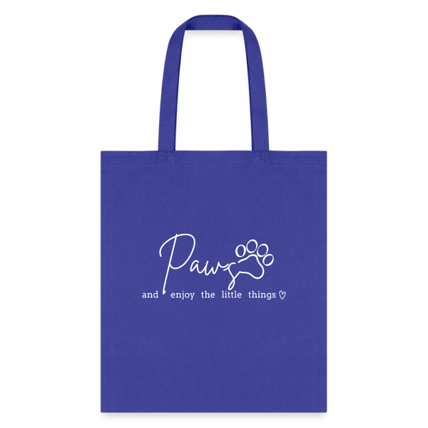 Paws and enjoy the little things Cotton Tote Bag-Tote Bag | Q-Tees Q800-I love Veterinary