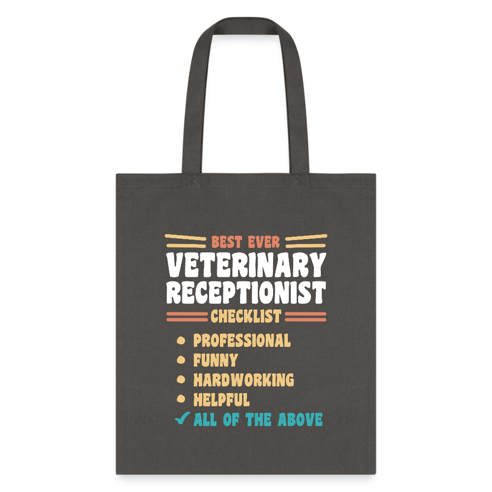Veterinary Receptionist Best Ever Cotton Tote Bag-Tote Bag | Q-Tees Q800-I love Veterinary