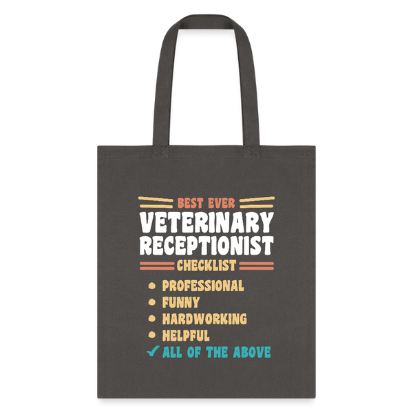Veterinary Receptionist Best Ever Cotton Tote Bag-Tote Bag | Q-Tees Q800-I love Veterinary