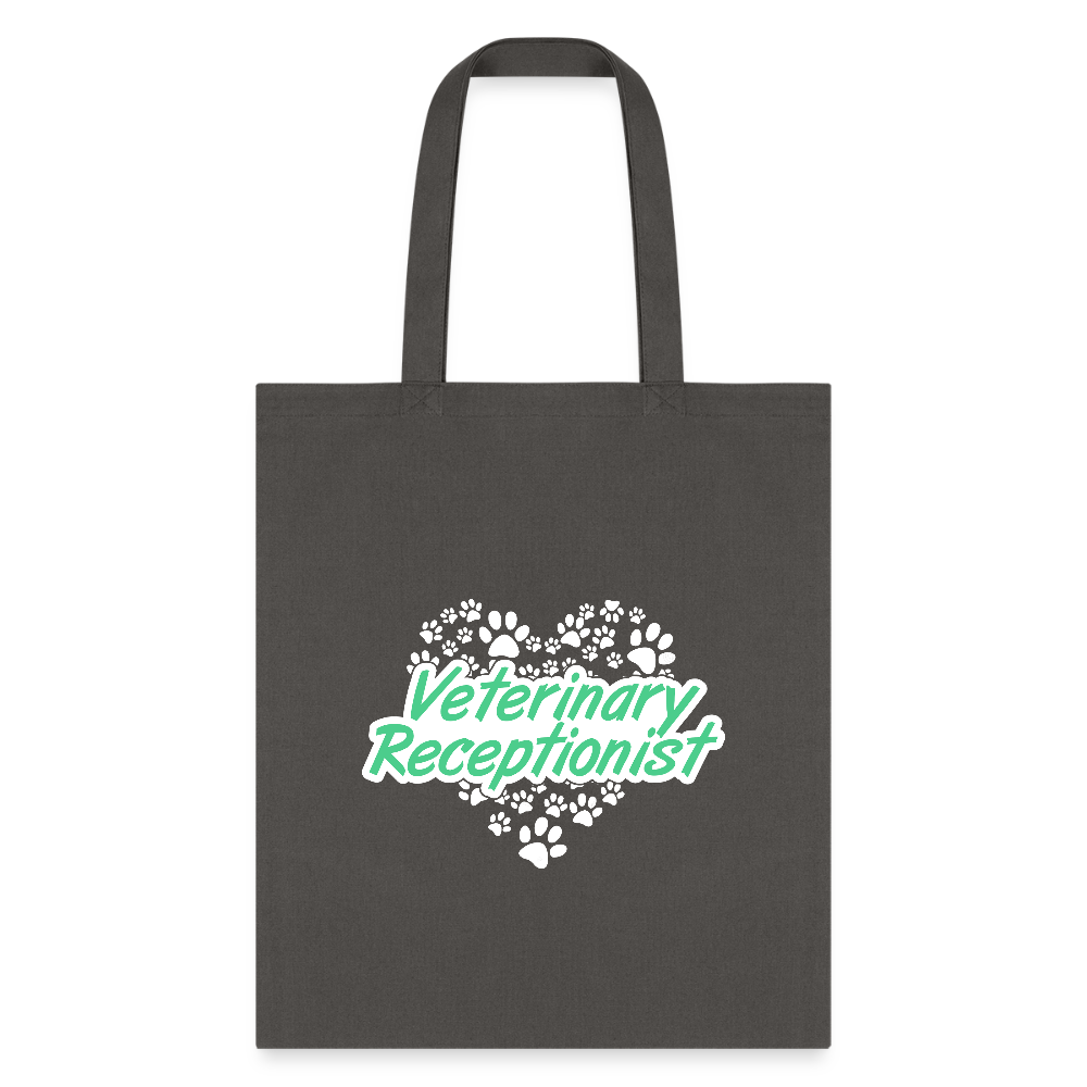 Veterinary Receptionist Heart Paws Tote Bag-Tote Bag | Q-Tees Q800-I love Veterinary