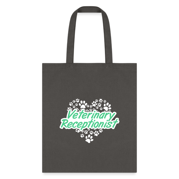 Veterinary Receptionist Heart Paws Tote Bag-Tote Bag | Q-Tees Q800-I love Veterinary