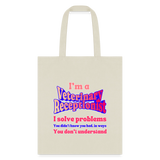 I'm a vet receptionist, I solve problems 2 Tote Bag-Tote Bag | Q-Tees Q800-I love Veterinary