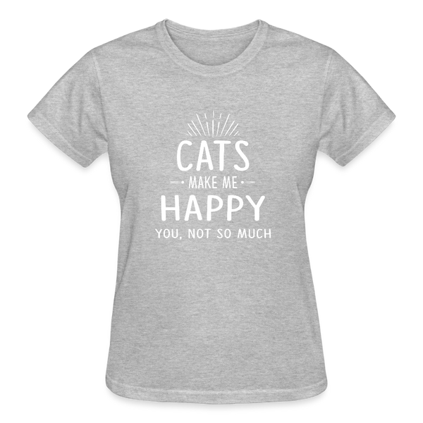 Cats make me happy Gildan Ultra Cotton Ladies T-Shirt-Ultra Cotton Ladies T-Shirt | Gildan G200L-I love Veterinary