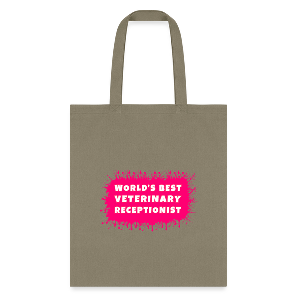 World's best veterinary receptionist color splash Tote Bag-Tote Bag | Q-Tees Q800-I love Veterinary
