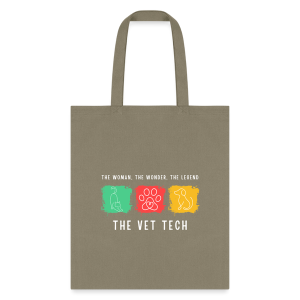 The woman, the wonder, the legend - the Vet Tech Cotton Tote Bag-Tote Bag | Q-Tees Q800-I love Veterinary