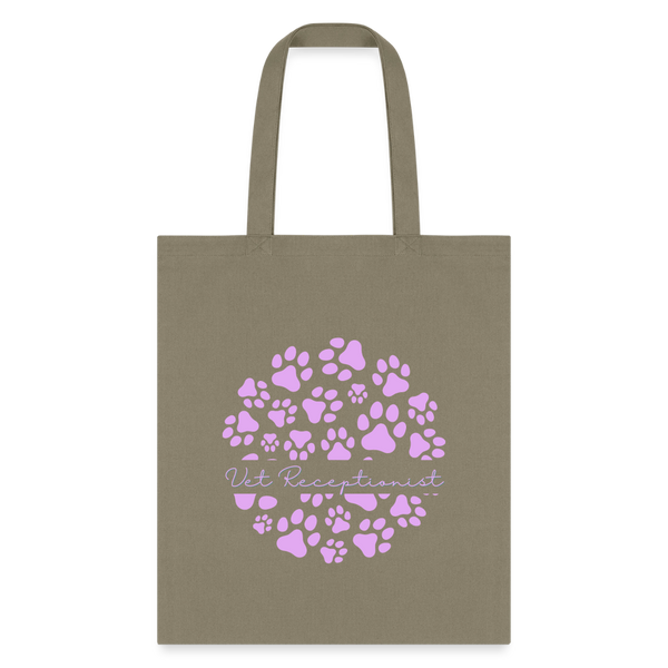 Vet Receptionist circle paws pattern Tote Bag