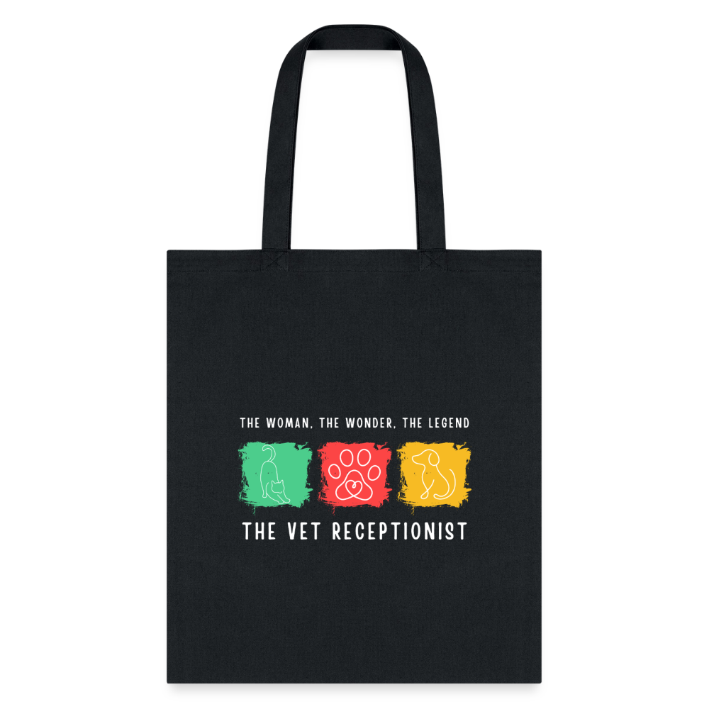 The woman, the wonder, the legend - the Vet Receptionist Tote Bag-Tote Bag | Q-Tees Q800-I love Veterinary