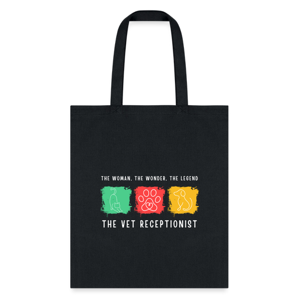 The woman, the wonder, the legend - the Vet Receptionist Tote Bag-Tote Bag | Q-Tees Q800-I love Veterinary