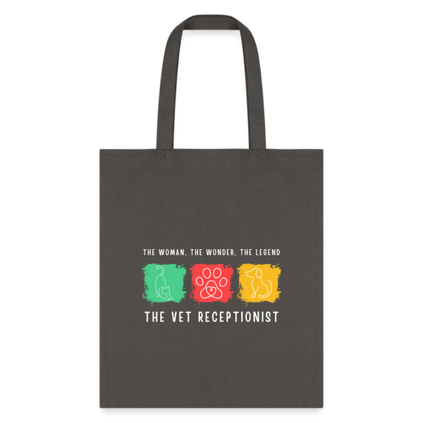 The woman, the wonder, the legend - the Vet Receptionist Tote Bag-Tote Bag | Q-Tees Q800-I love Veterinary
