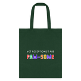 Vet receptionist are paw-some Cotton Tote Bag-Tote Bag | Q-Tees Q800-I love Veterinary