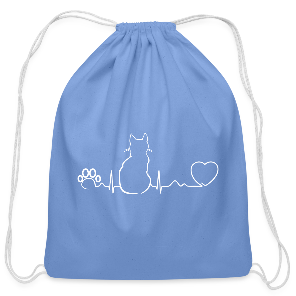 Cat Pulse Drawstring Bag-Cotton Drawstring Bag | Q-Tees Q4500-I love Veterinary