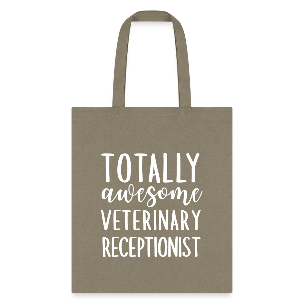 Totally awesome veterinary receptionist Cotton Tote Bag-Tote Bag | Q-Tees Q800-I love Veterinary